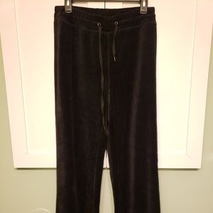 Velour Black Sweat Pants Flare Bottom Medium